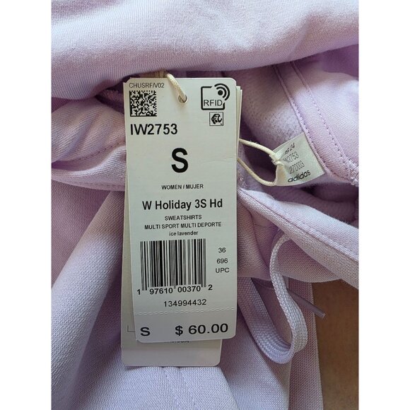 Adidas Womens Lilac Logo Hoodie Sweatshirt Size S NWT - Picture 7 of 10